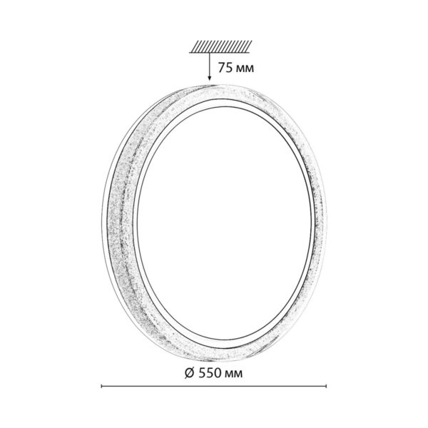 7781/EL MARON SN 000 Светильник пластик/белый/золот. LED 70Вт 3000-6000К D550 IP43 пульт ДУ KRISTY — изображение 5