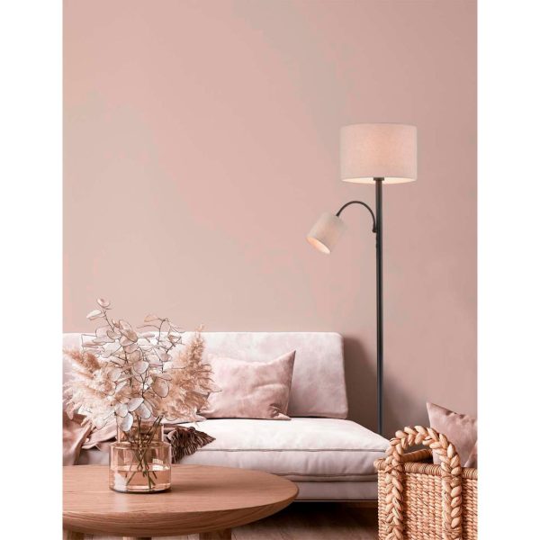 8042/2FY MODERNI LN25 365 черный/белый, металл/текстиль Торшер Е27 1*60W + Е14 1*40W 220V KAYA — изображение 8