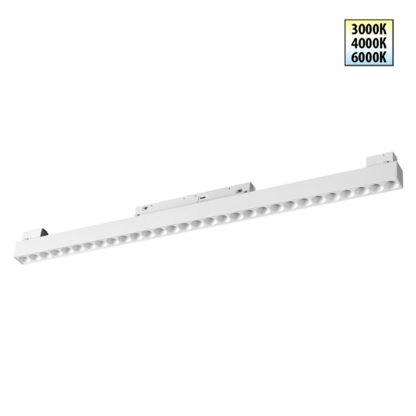 359624 SHINO NT25 000 белый Трековый светильник для низков. шинопровода с переключ. цв. темпер. IP20 LED 3000К4000К6000К 30W 48V FLUM