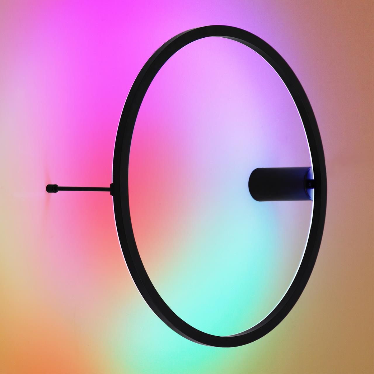 4386/24WL HIGHTECH ODL23 309 черный/металл Настенный светильник IP20 RGB динамическая подсветка ПДУ в комплекте LED 24W 3000K OMEN — изображение 4