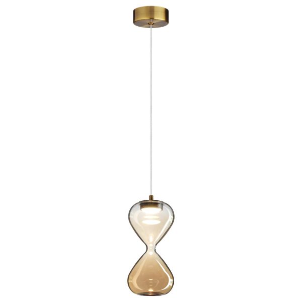5093/4L PENDANT ODL25 415 античн.бронза/прозрачн./янтарный градиент/металл/стекло Подвес LED 4W 4000K 388Лм GLESSI — изображение 3