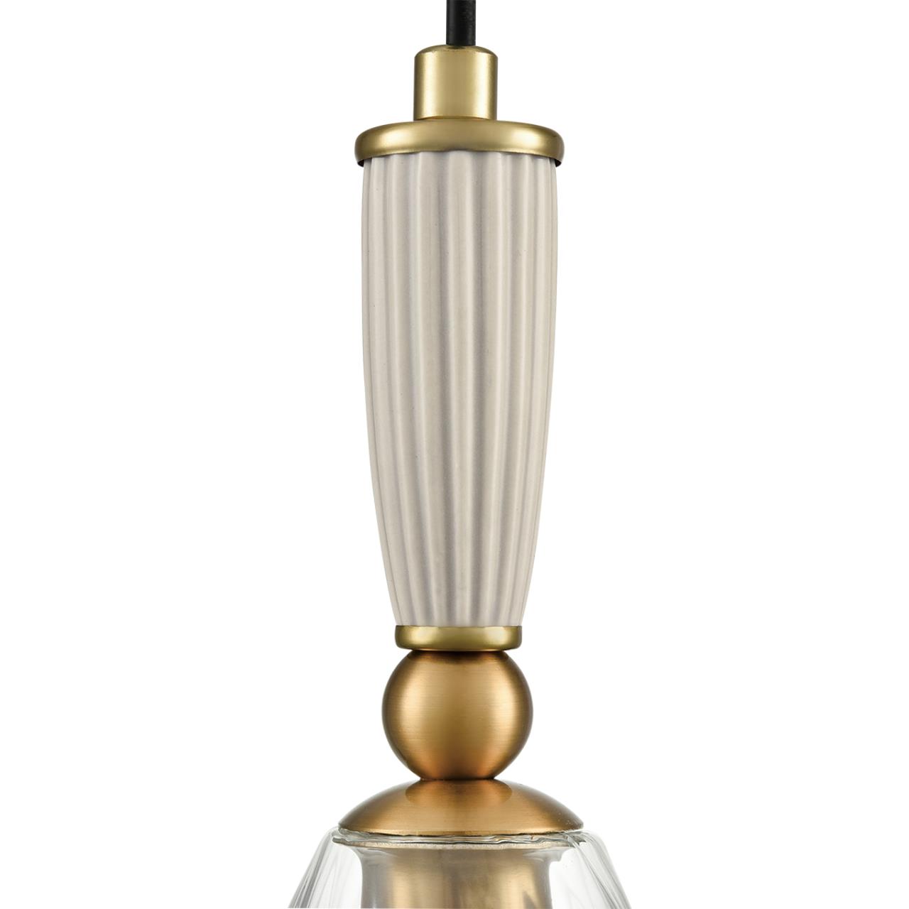8284/1A SUSPENTIONI античная бронза/прозрачный, металл/керамика/стекло Подвес Е14 1*40W 220V DERBI — изображение 5