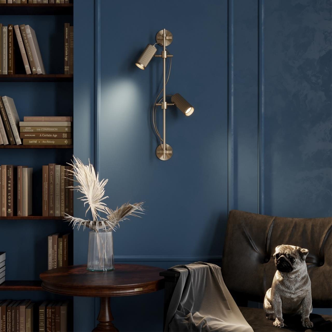 7013/2W HIGHTECH ODL25 683 Настенный св-к поворотный на 50°/180° металл/под латунь IP20 LED GU10 *2 10W 220V MANCHESTER — изображение 7