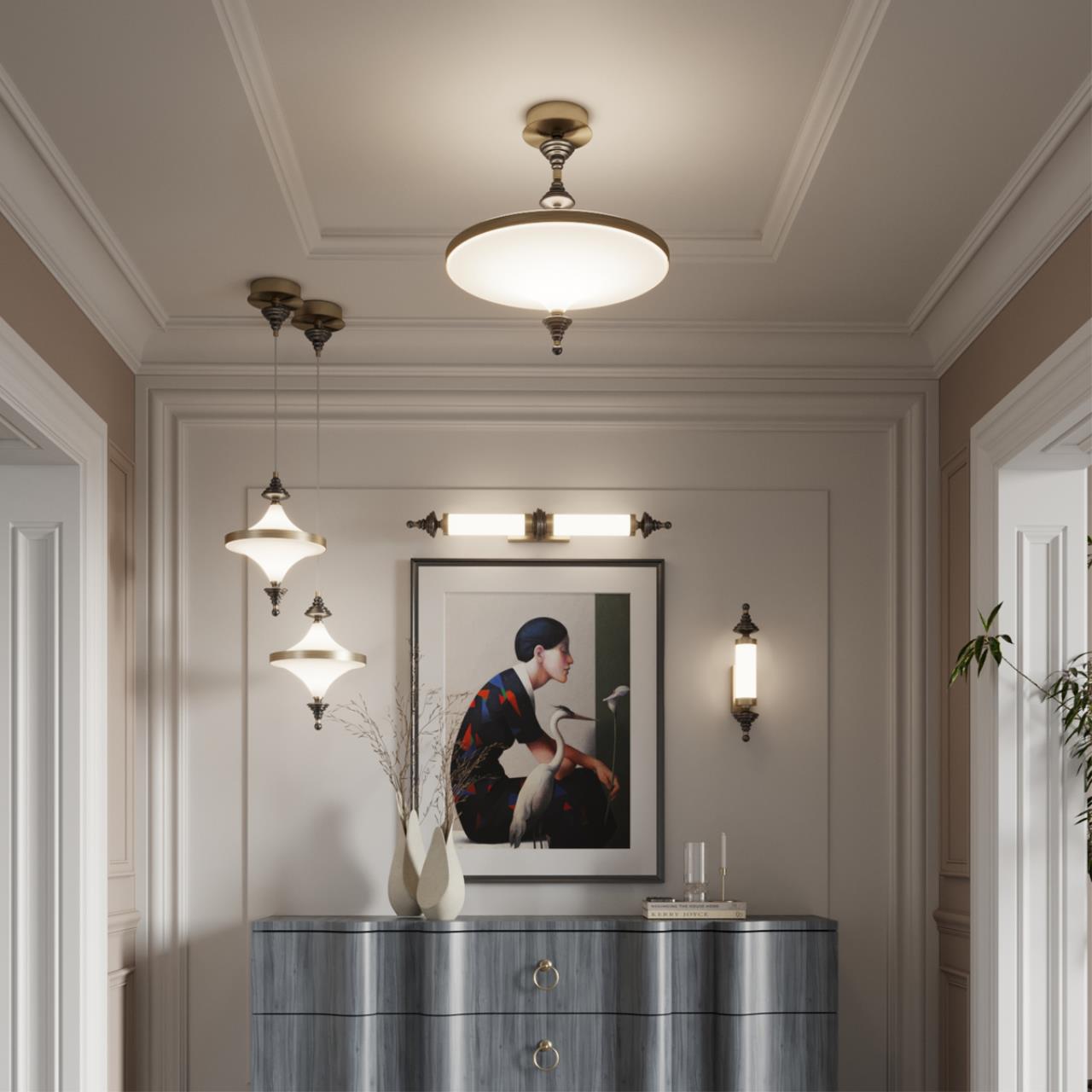 5404/43CL L-VISION ODL_EX25 97 бронзов.брашированн./черный/стекло/керамика Люстра потолочная LED 43W 3000K ULA — изображение 6