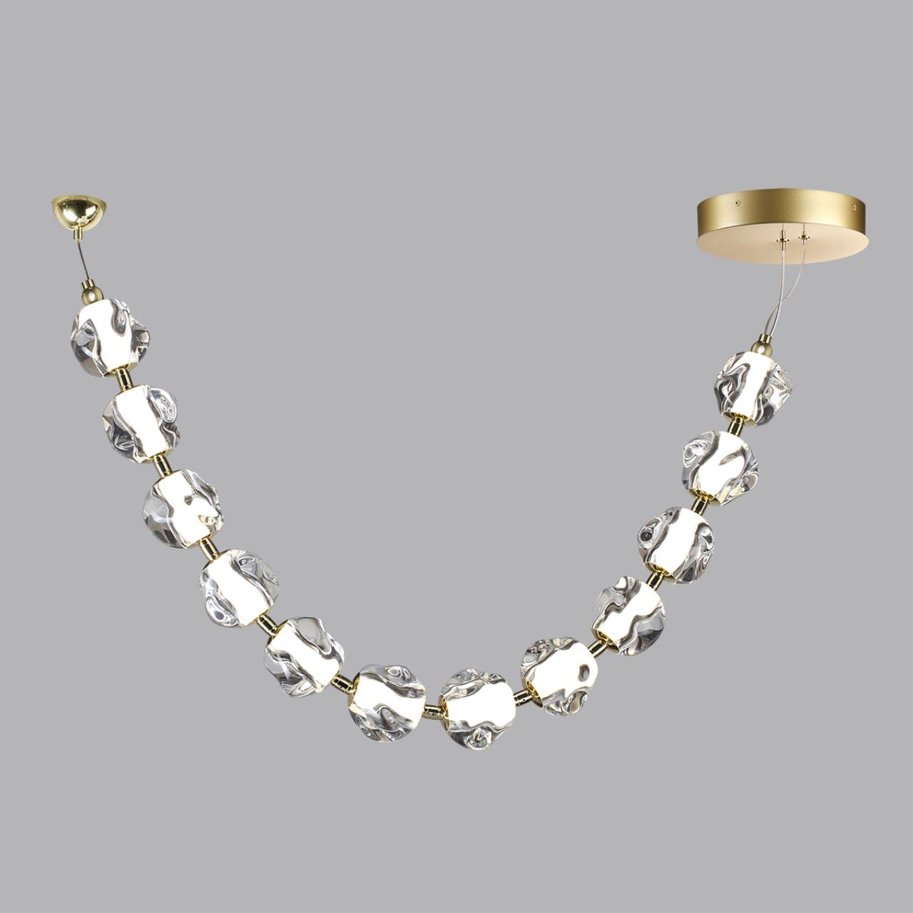 5085/48L L-VISION ODL25 557 золото/прозрачный/металл/акрил Подвес- бусы LED 48W 4000K 2400Лм JEMSTONE — изображение 8