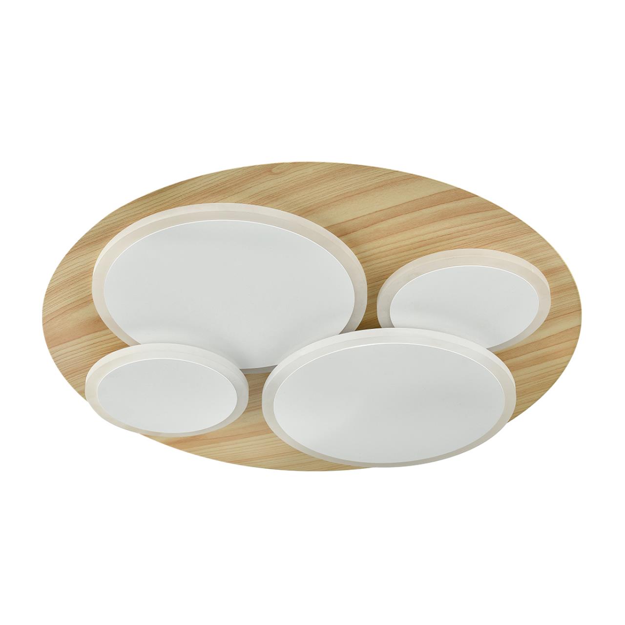 7734/60L MITRA LED SN Светильник металл/акрил/стекло/белый/под дерево LED 60Вт 3000-6000К D450 IP20 пульт ДУ PINE — изображение 3