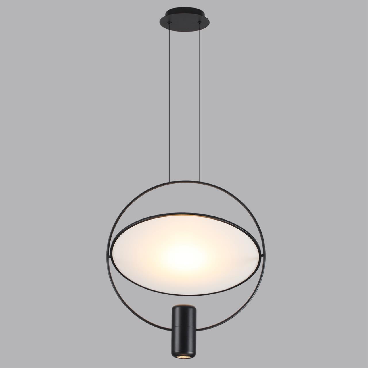 7029/2L HIGHTECH ODL25 285 черный/бел матовый металл/акрил Подвесной светильник черный поворотный 150° IP20 LED GU10 2*7W ORBITE — изображение 6