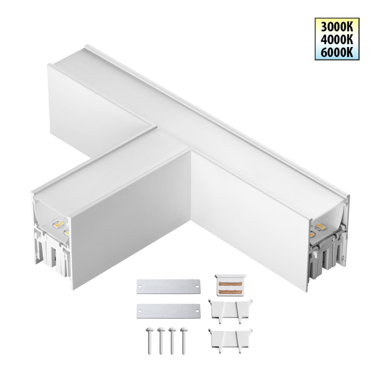 359610 OVER NT25 000 белый Светильник соединитель «Т» с переключ. цв. температуры IP20 LED 12W 220-240V 3000К4000К6000К FATTO