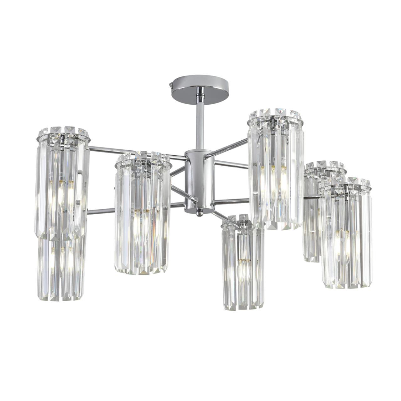 8348/8C CLASSI хром/прозрачный, металл/хрусталь Люстра подвесная E14 8*40W 220V FAVLA — изображение 3