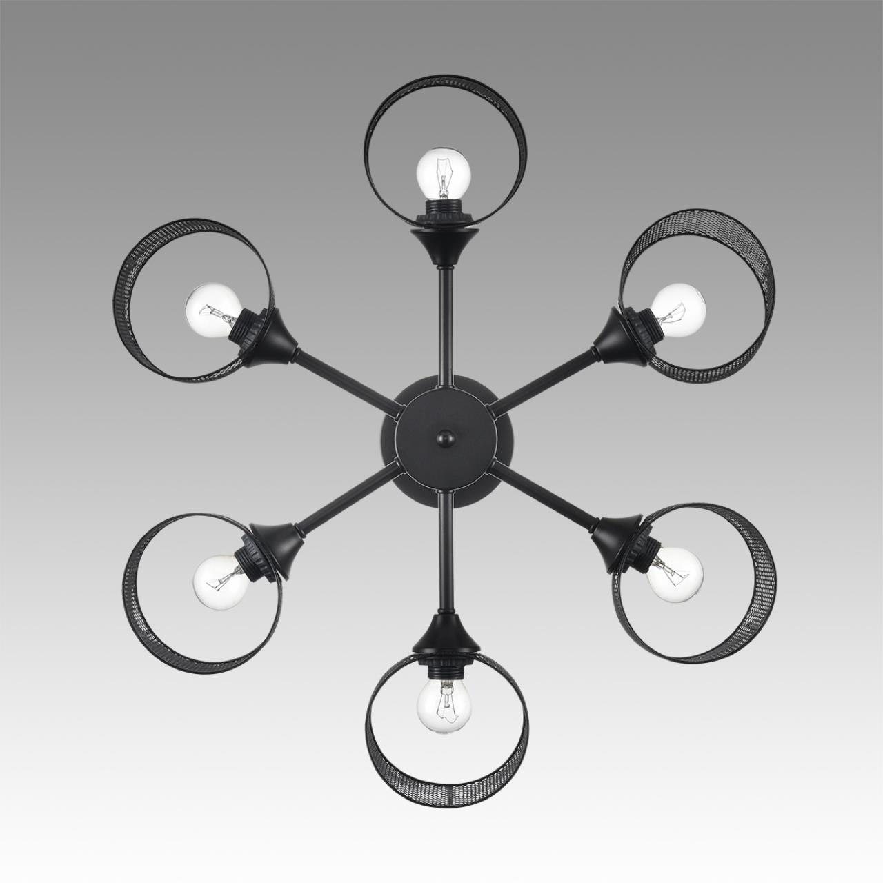 8238/6C COUNTY LN25 258 черный металл Люстра потолочная Е27 6*60W 220V TIDINA — изображение 7