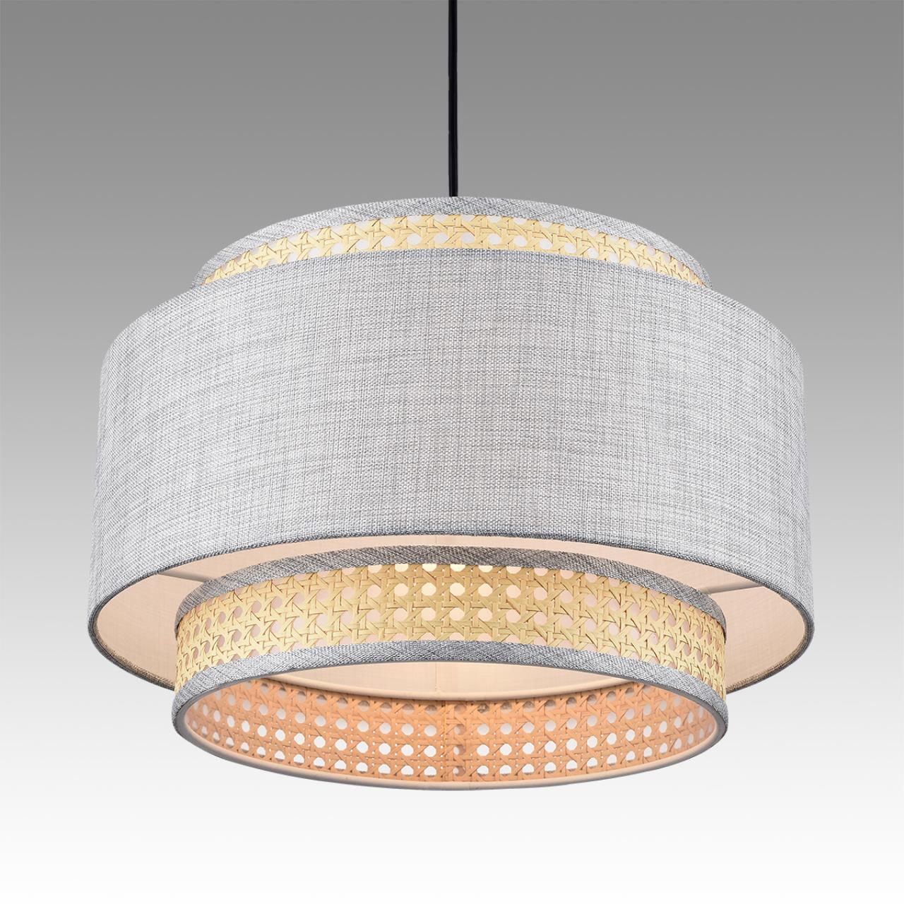 8043/1 MODERNI LN25 266 черный/серый/бежевый, металл/текстиль/ротанг Подвесной светильник Е27 1*60W 220V LAUNA — изображение 7