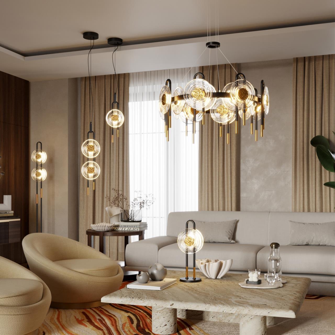 5407/92L MODERN ODL_EX25 135 черный/золото/металл/стекло Люстра LED 92W 3000K 8990Лм MAGNET — изображение 6