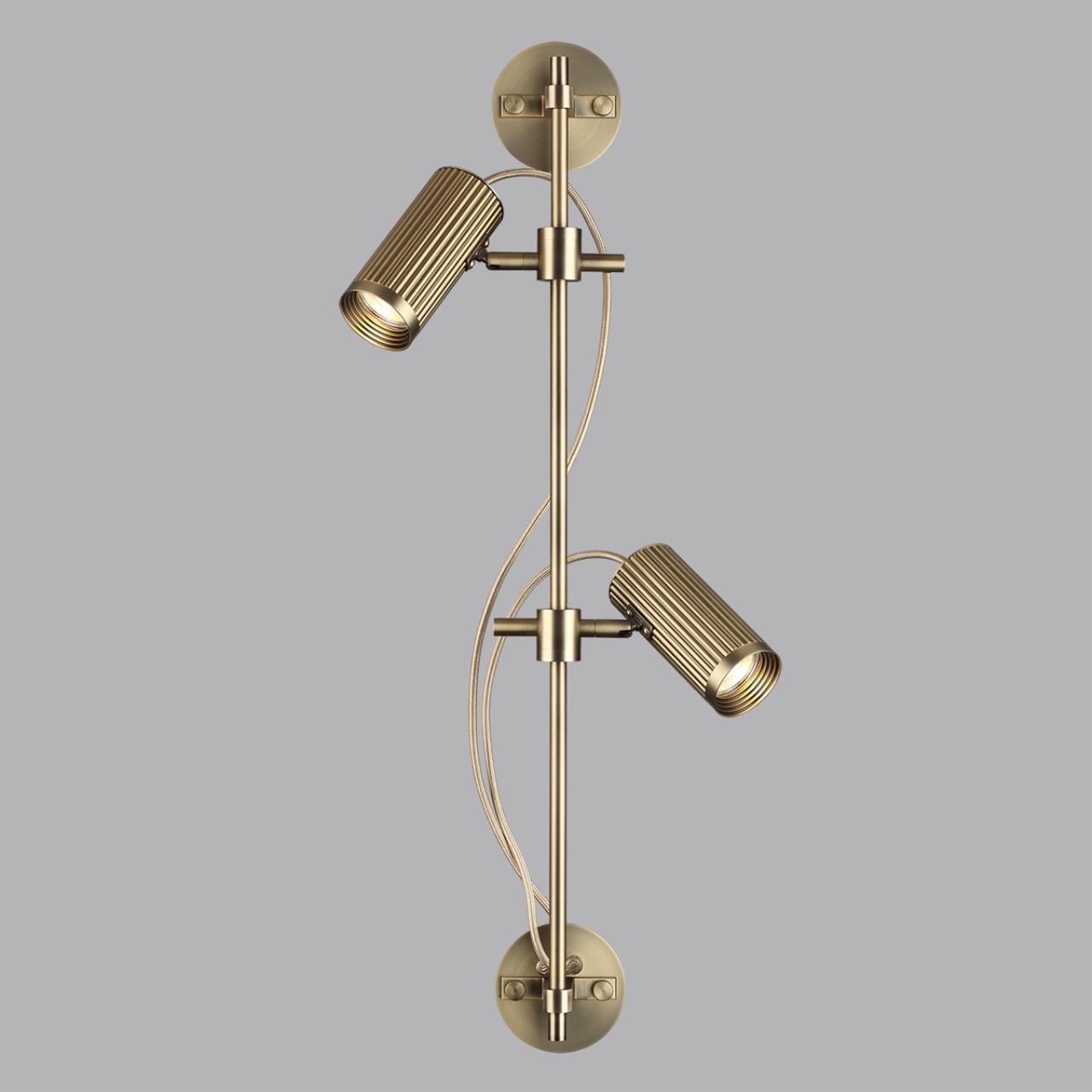 7013/2W HIGHTECH ODL25 683 Настенный св-к поворотный на 50°/180° металл/под латунь IP20 LED GU10 *2 10W 220V MANCHESTER — изображение 6