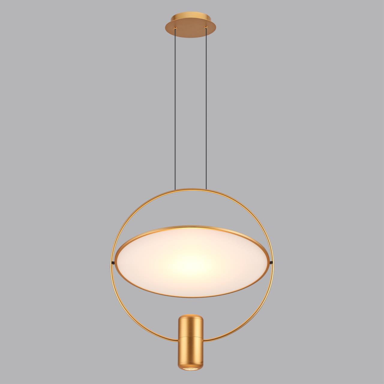 7028/2L HIGHTECH ODL25 285 золото/белый матовый/ металл/акрил Подвесной светильник золот. поворотный 150° IP20 LED GU10 2*7W ORBITE — изображение 6