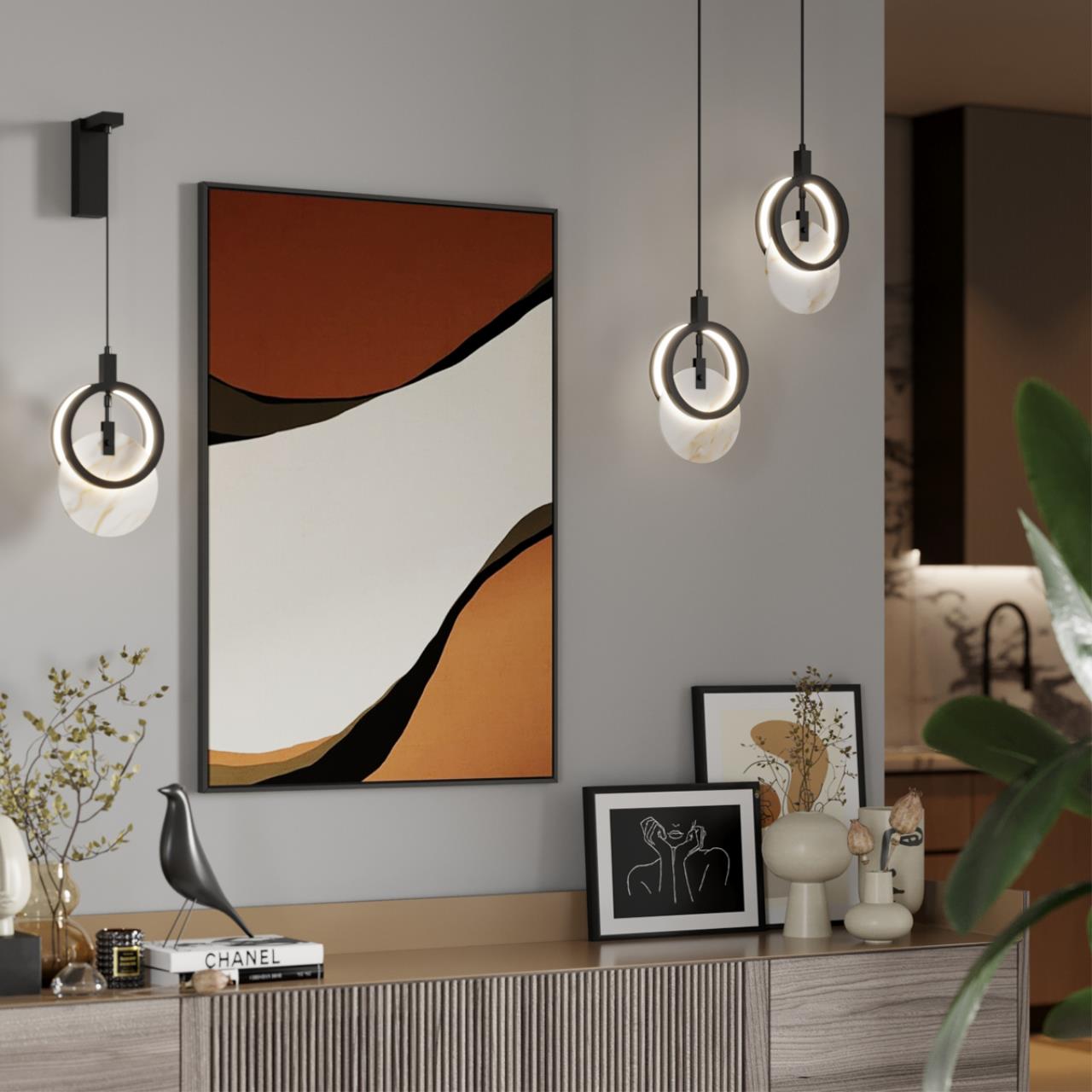 5422/17WL HIGHTECH ODL_EX25 105 черный/металл/алебастр Настенный светильник LED 17W 3000K 986Лм MERCURY — изображение 6