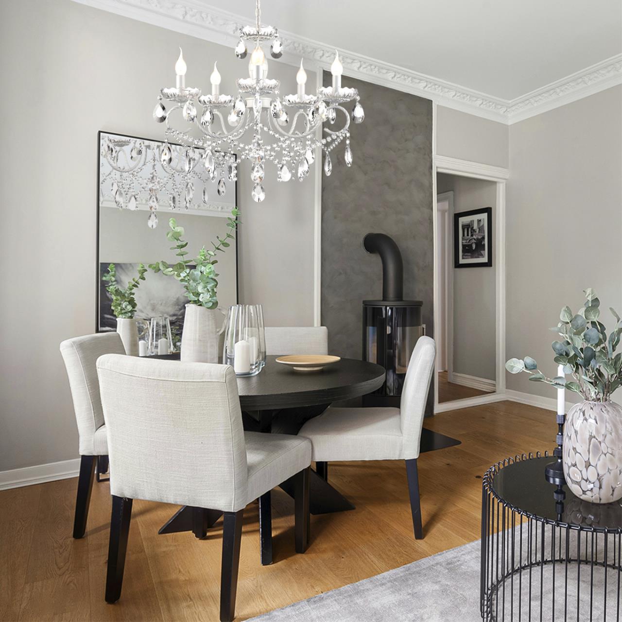 8189/5 CLASSI LN25 23 белый, металл/хрусталь Люстра E14 5*40W 220V SNOW — изображение 8