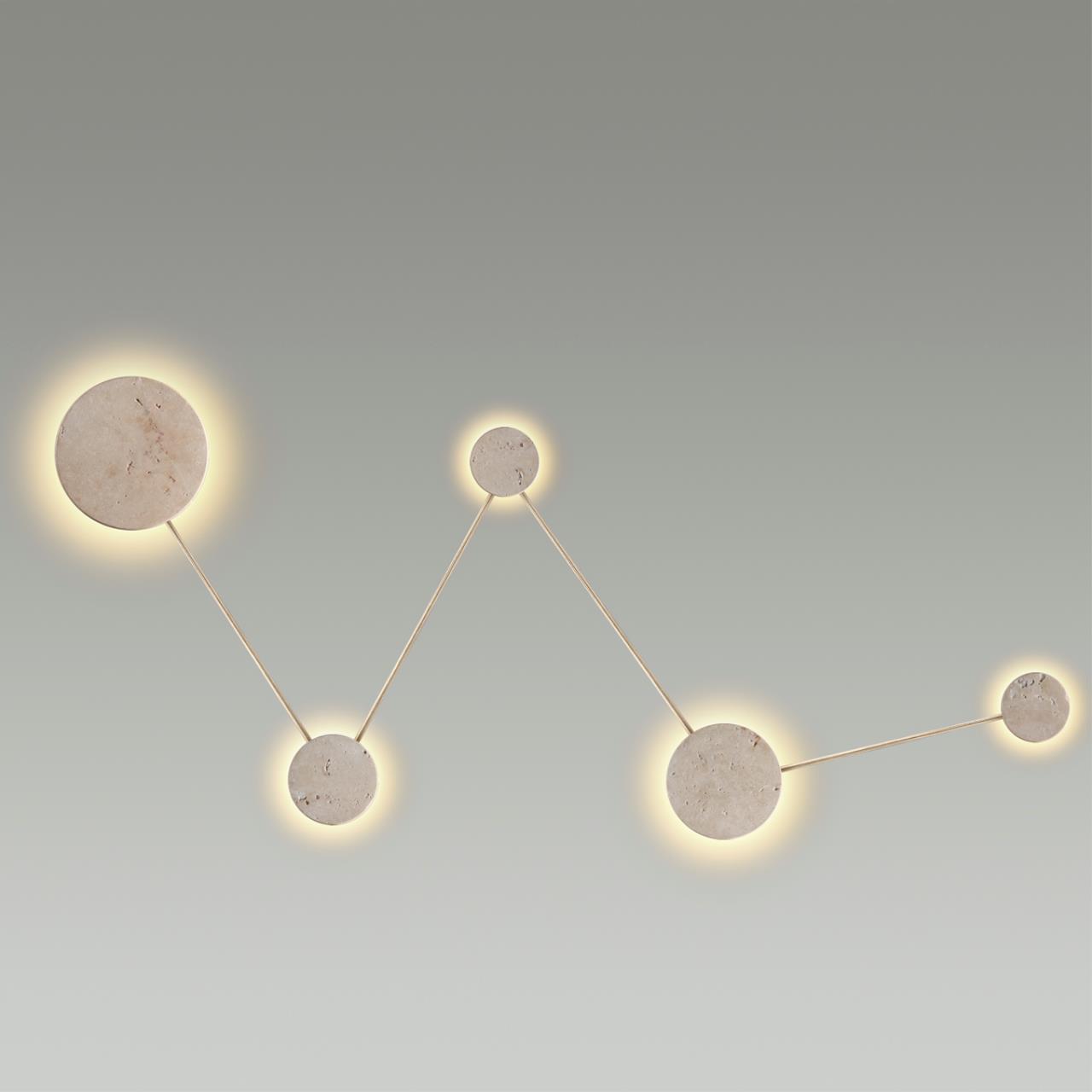 6625/25WL HIGHTECH ODL24 225 бежевый/металл/травертин Настенный светильник IP20 LED 24W 3000K 220V TRAVERTINO — изображение 4