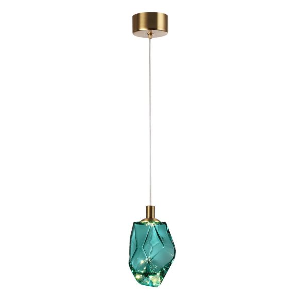 7110/4LC L-VISION ODL25 Подвесной светильник  зеленый/бирюз. стекло/металл IP20 LED 4W 300Лм 3000K 200° 220V GEMME — изображение 4
