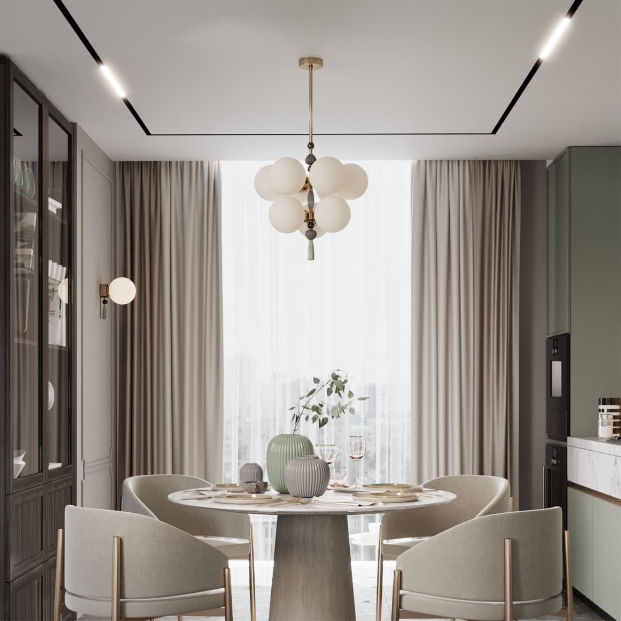 5405/1W MODERN ODL_EX23 177 золотой/черный/зеленый/белый матовый металл/керамика/стекло Бра E14 1*40W PALLE — изображение 5