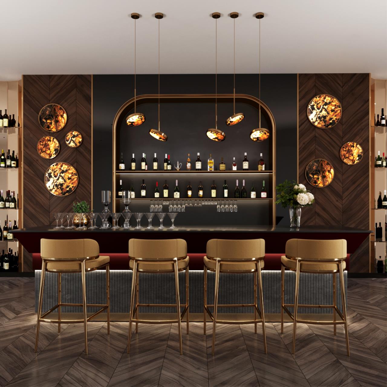 5079/15WL L-VISION ODL24 535 зол./серо-бежевый/металл/натур.камень/акрил Настенн.светильн. с переключ.цветов.темпер. LED 15W 3000К/4000K/6000K BERGI — изображение 7