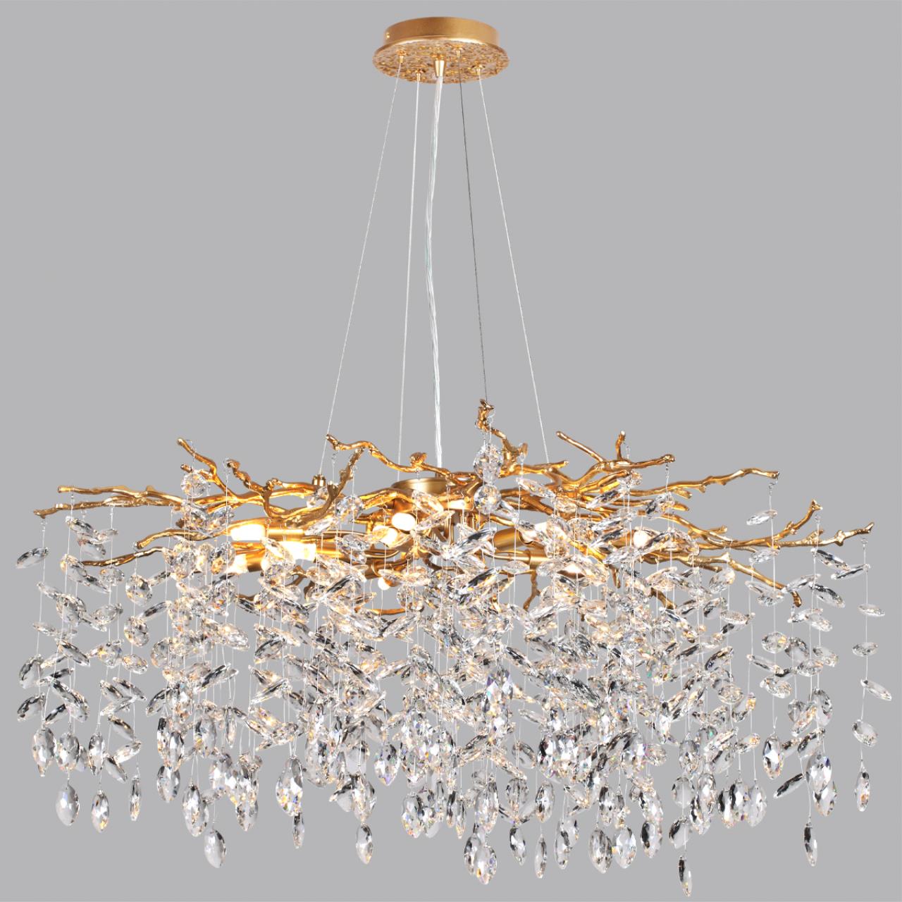 4969/12 HALL ODL24 633 античн.бронза/алюмин./хрусталь Люстра G9 12*40W DELICA — изображение 5