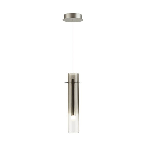 5062/5LA PENDANT ODL24 453 серебристый/дымчатый/металл/стекло Подвес LED 5W 3000K SHINY