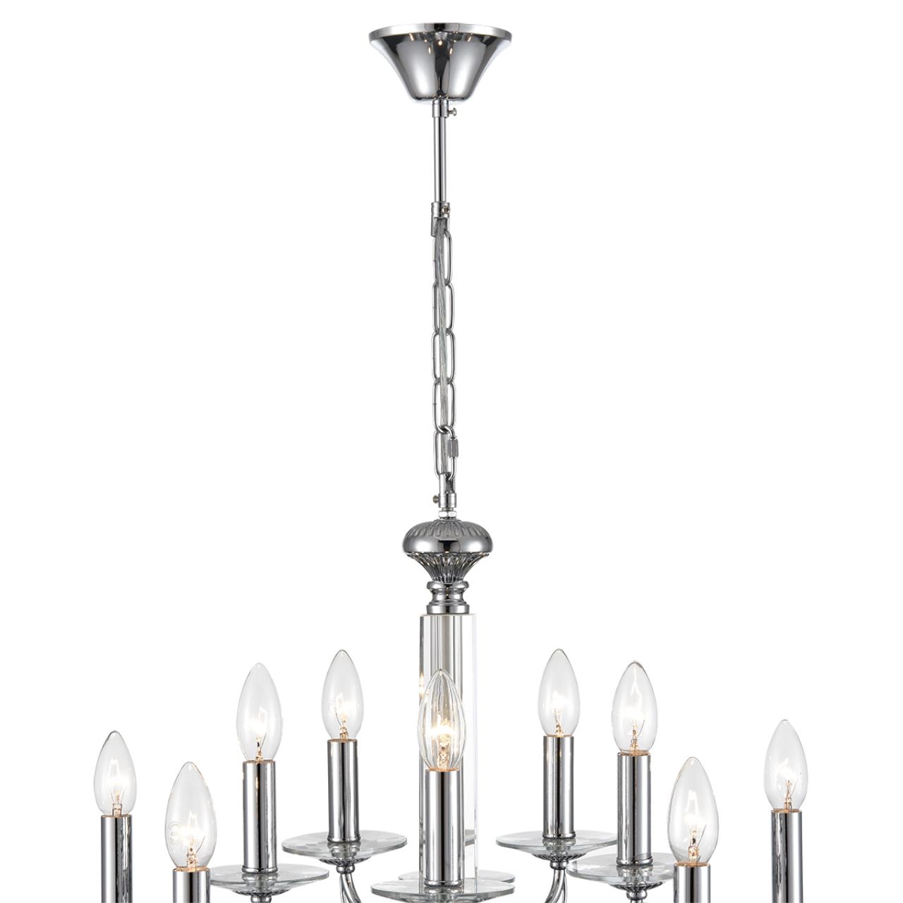 8034/10 CLASSI LN25 18 хром, металл/стекло Люстра подвесная Е14 10*40W 220V INCANTO — изображение 5