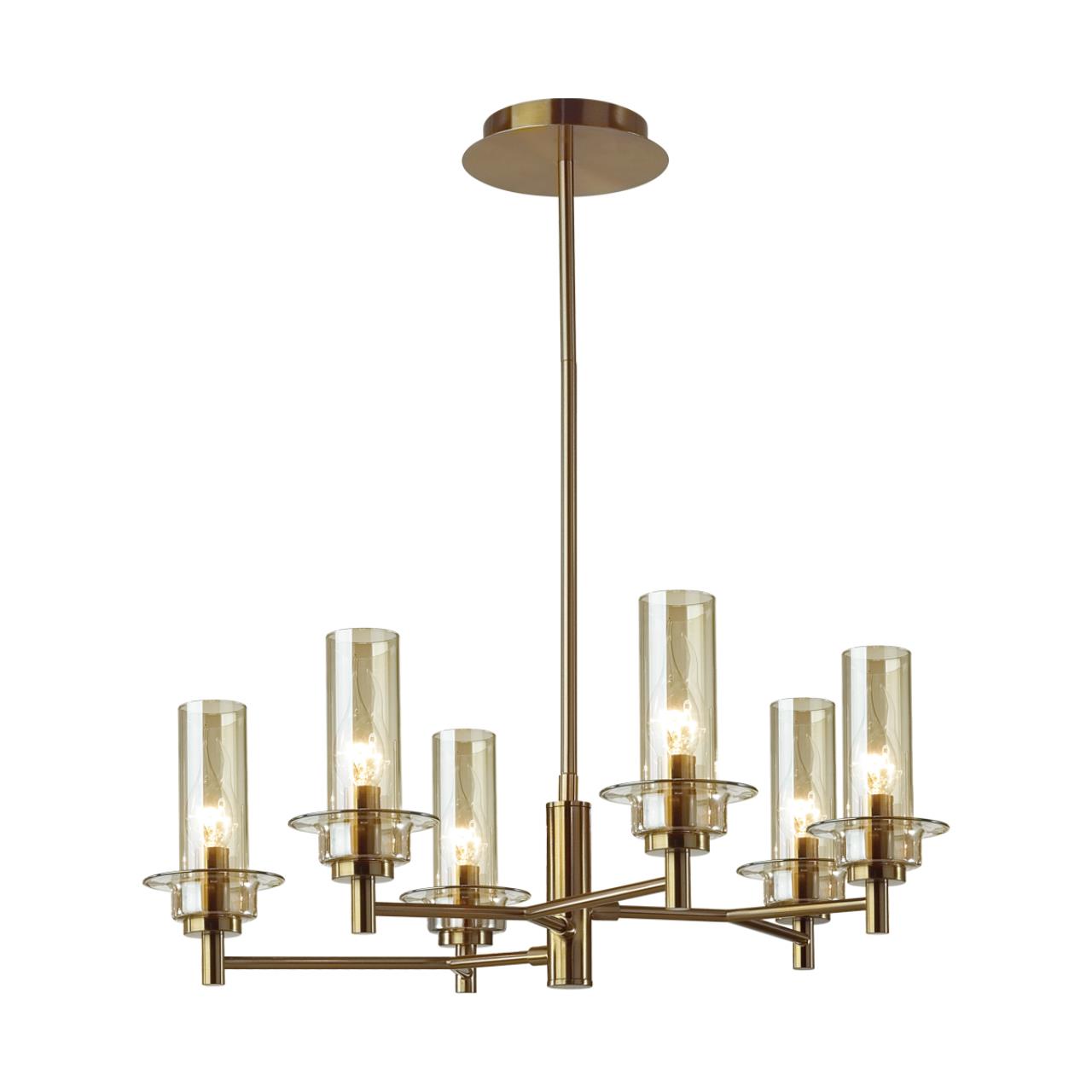 6554/6C CLASSI LN25 27 бронза/коньячный/металл/стекло Люстра потолочная E14 6*40W 220V MADONNA — изображение 3