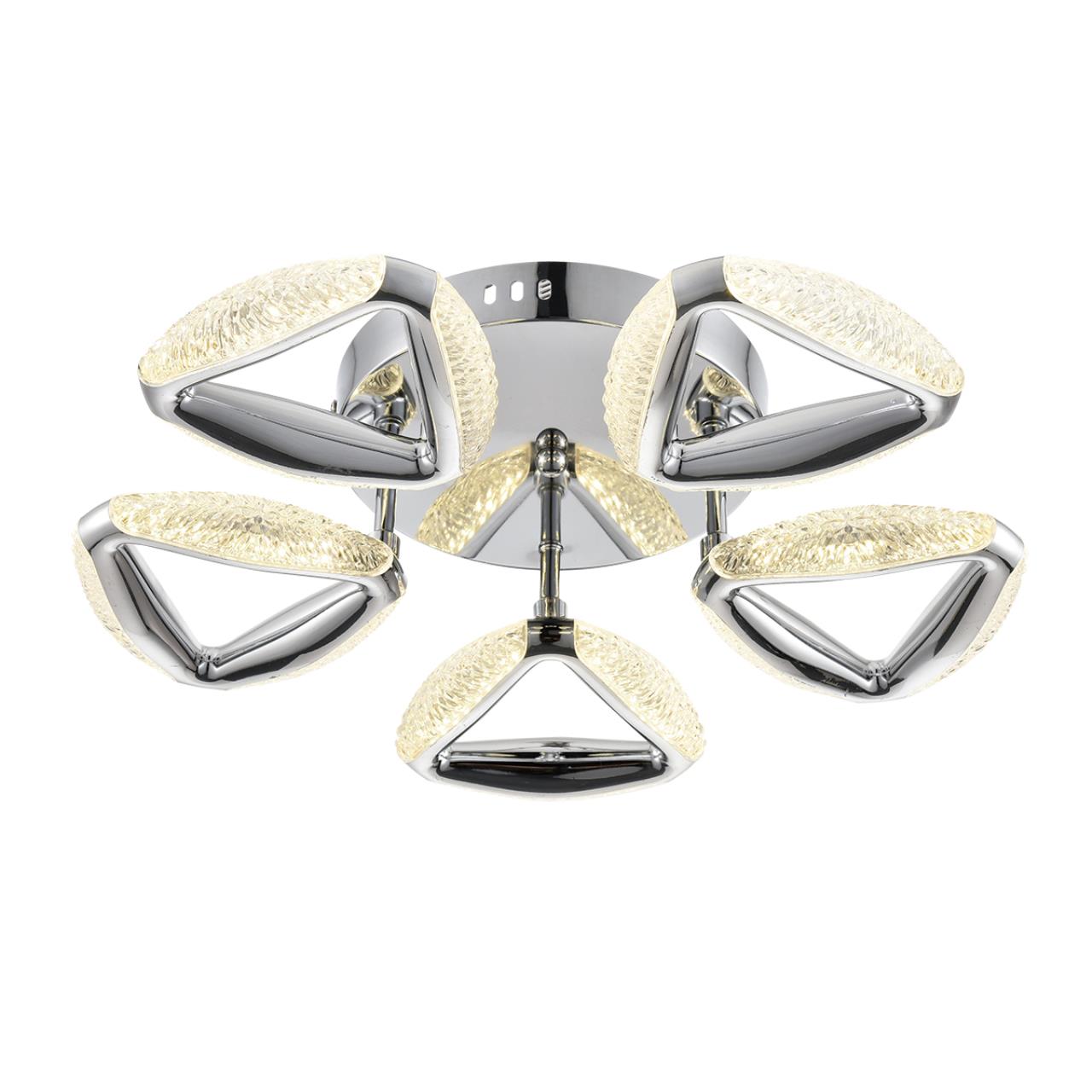8239/5CL LEDIO LN25 000 хром, металл/пластик Люстра потолочная с ПДУ LED 65W 3000-6000K 220V RUANA — изображение 3