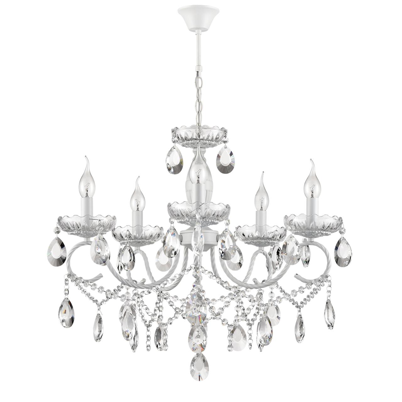 8189/5 CLASSI LN25 23 белый, металл/хрусталь Люстра E14 5*40W 220V SNOW