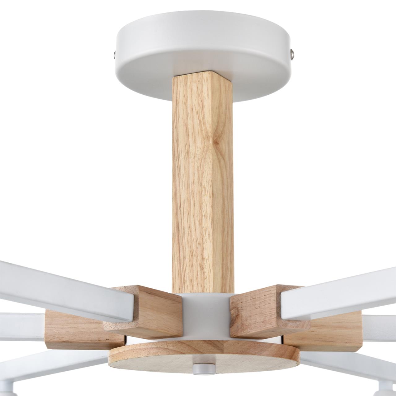 8095/6C MODERNI LN25 268 белый/белый металл, дерево/металл Люстра потолочная Е27 6*60W 220V COLANGE — изображение 5