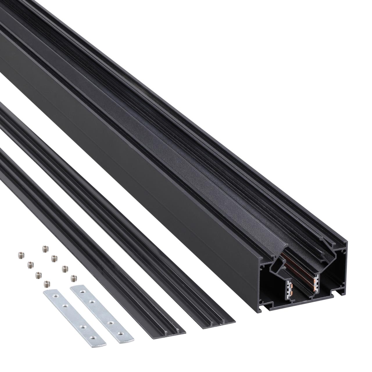 135242 SHINO NT24 123 черный Низковольтный шинопровод для монтажа в натяжной потолок 2м IP20 48V FLUM — изображение 3