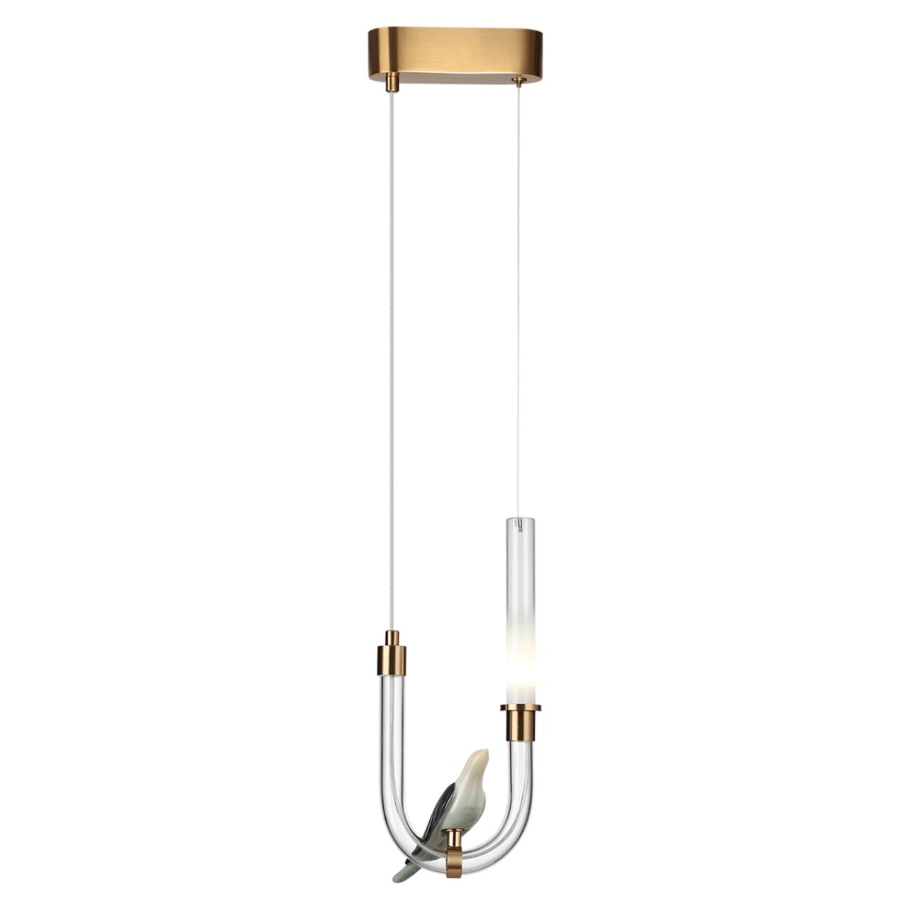 5431/2L L-VISION ODL_EX25 125 золотой(под латунь)/белый градиент/беж./зеленый/ металл/стекло/керамика Подвес LED 2W 4000K LARK — изображение 3