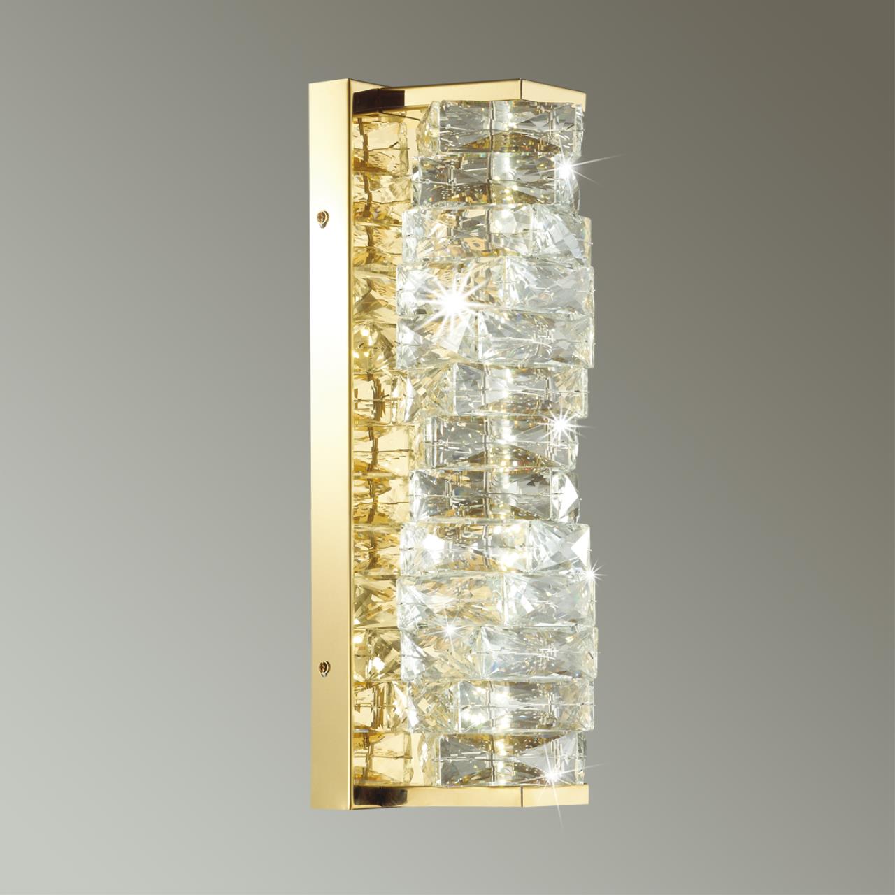 4999/10WL HALL ODL23 645 золотой/прозрачный/металл/хрусталь Бра LED 10W 4000K STRAZA — изображение 4