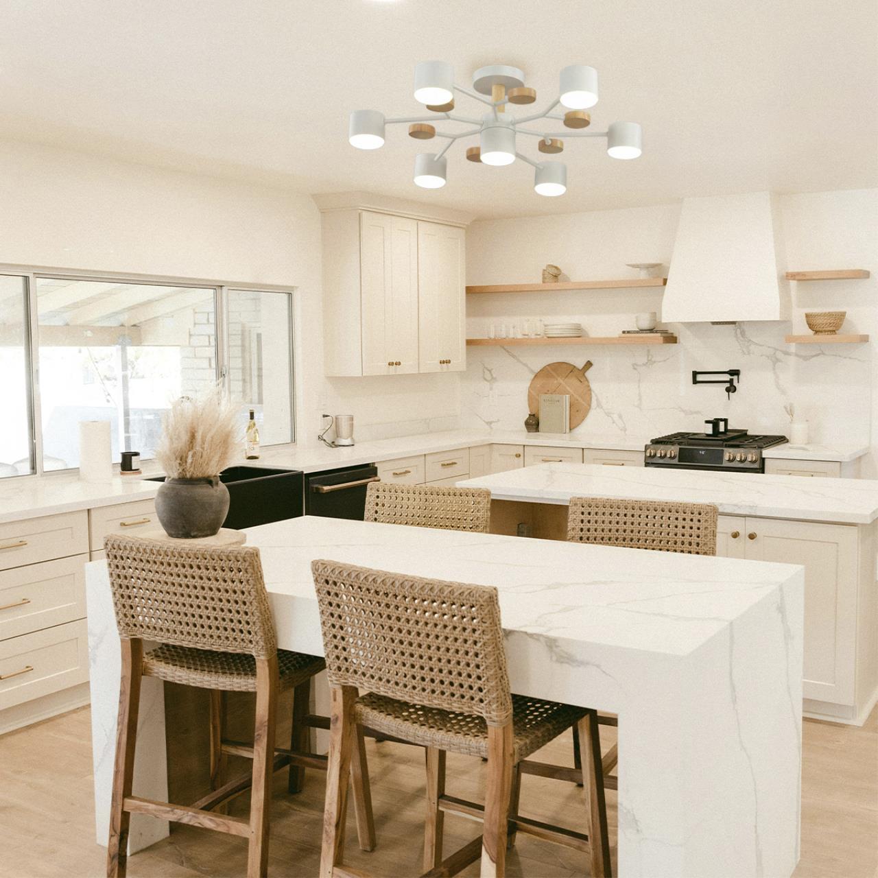 8195/7C COMFI LN25 262 белый, металл/дерево/пластик Потолочный светильник LED GX53 7*9W 220V RONDO — изображение 7