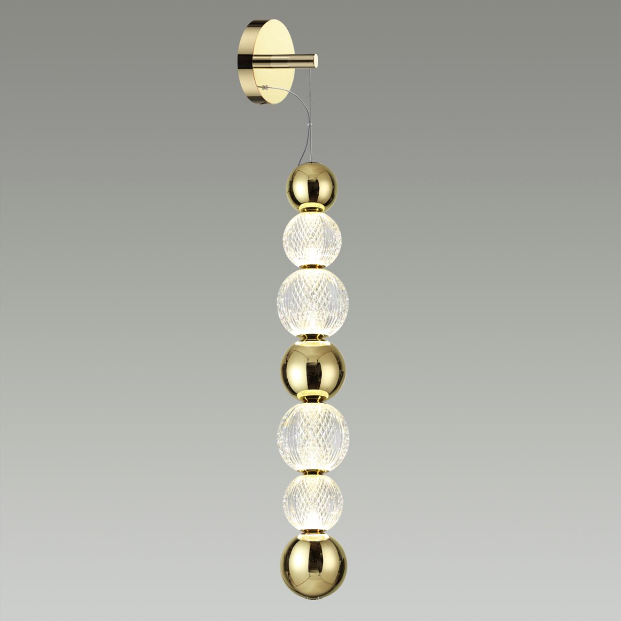 5008/13WL L-VISION ODL23 587 золотой/прозрачный/металл/акрил Настенный светильник LED 13W 4000K 700Лм CRYSTAL — изображение 4