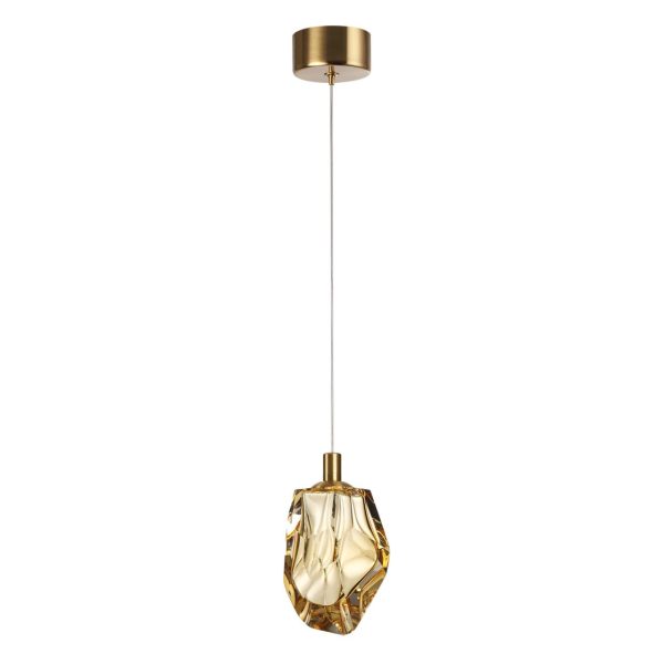7111/4LC L-VISION ODL25 Подвесной светильник  золотистый/янтарное стекло/металл IP20 LED 4W 300Лм 3000K 200° 220V GEMME