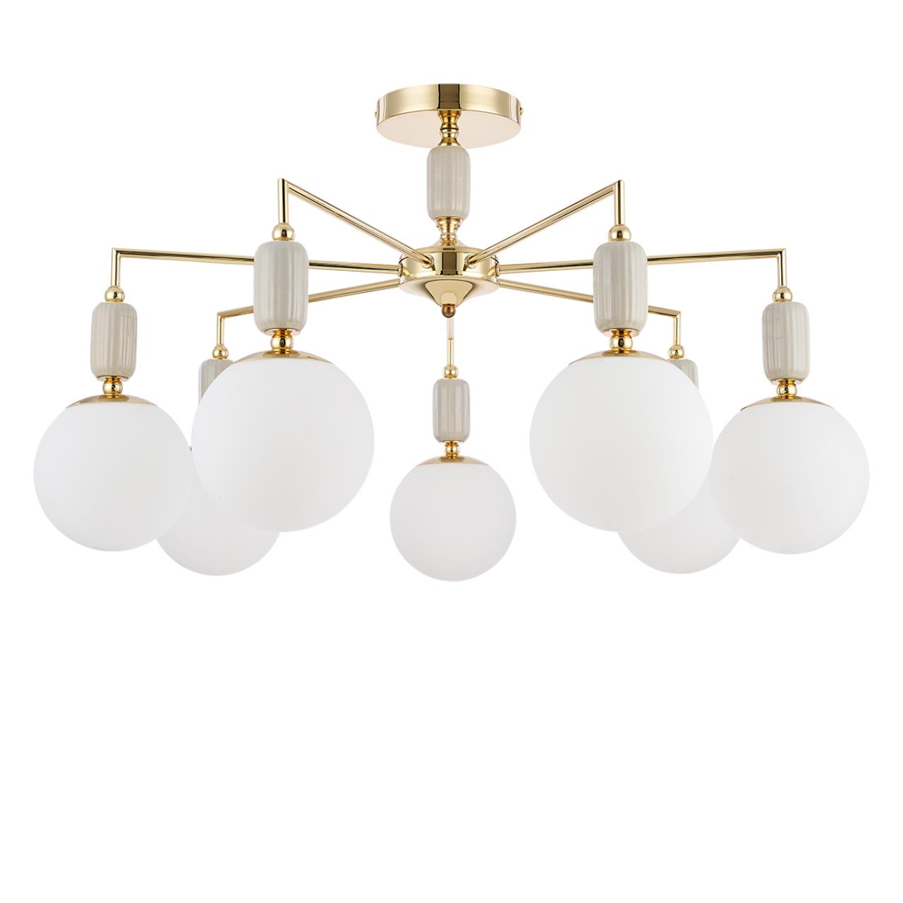 6580/7C CLASSI LN25 54 французское золото, серый/белый металл, керамика/стекло Люстра потолочная E14 7*40W 220V VIVIEN