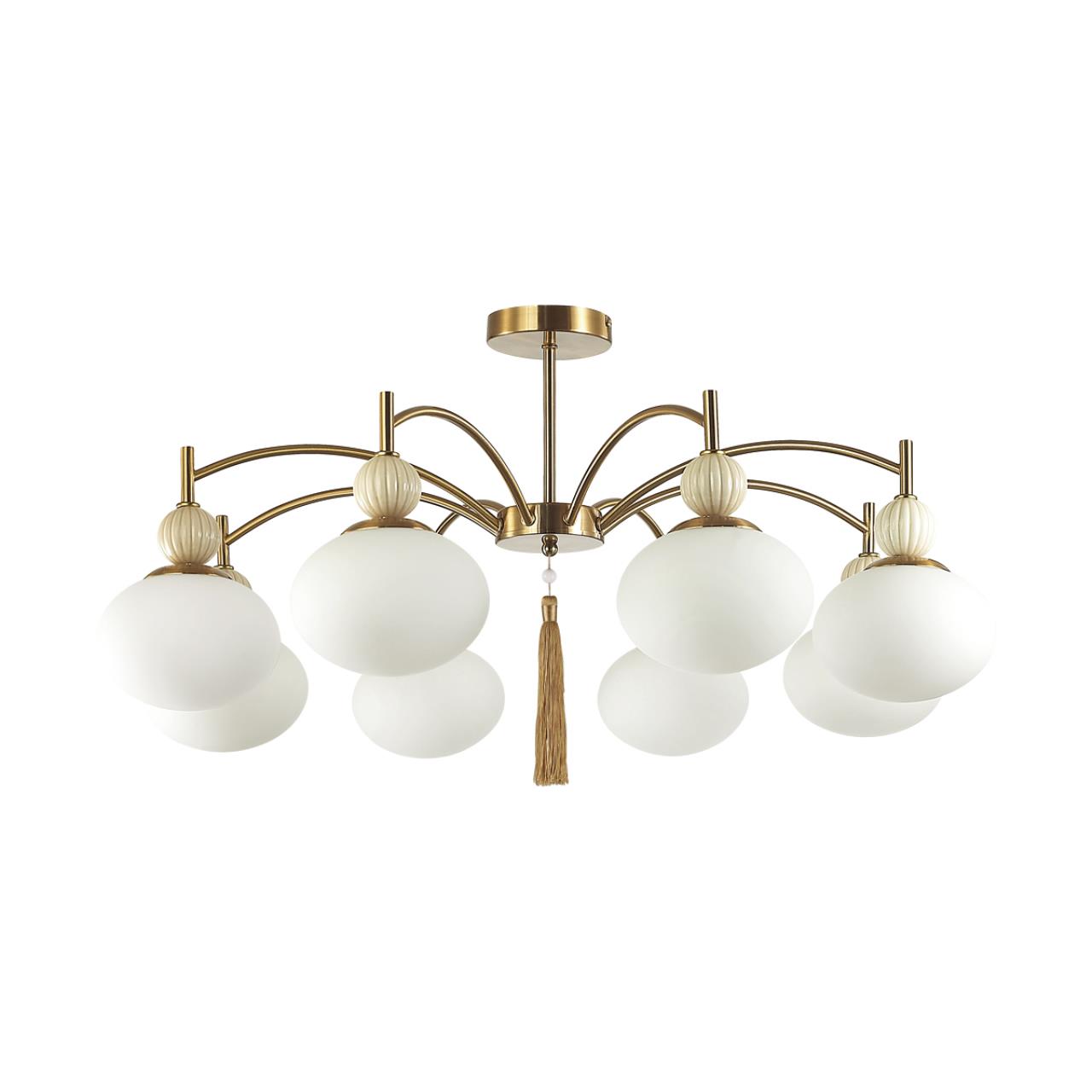 8272/8C NEOCLASSI латунь/бежевый/белый, металл/керамика/стекло Люстра потолочная Е14 8*40W 220V GLORIYA