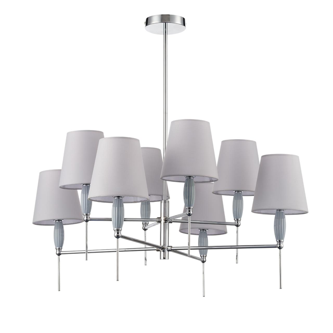 8279/8 CLASSI хром/серый, металл/керамика/текстиль Люстра Е14 8*40W 220V KARMEN