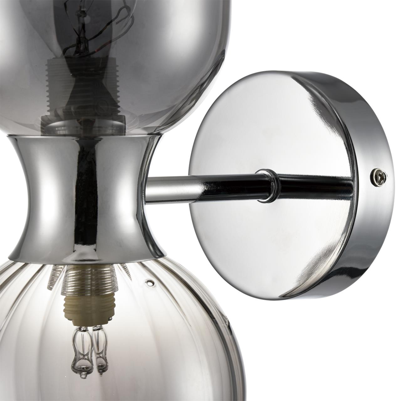 8114/2W MODERNI LN25 142 хром/дымчатый, металл/стекло Бра G9 30W + E14 40W 220V TAUNA — изображение 5