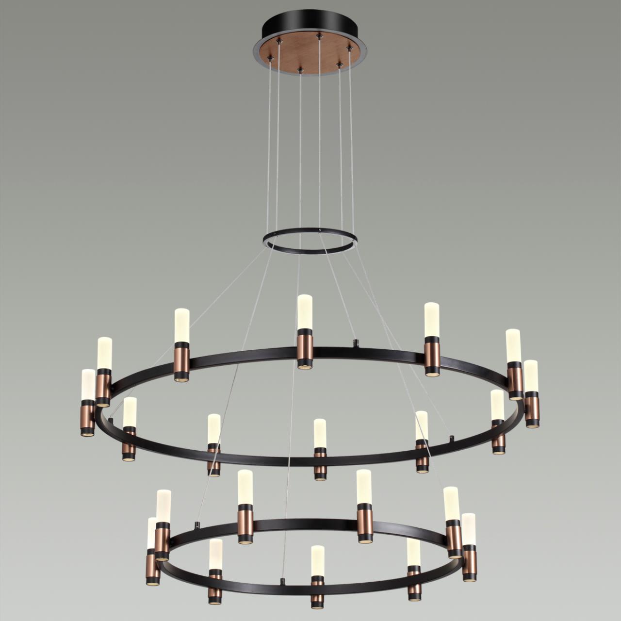 5009/98L L-VISION ODL23 541 матовый черный/ ант.бронза/белый/металл/акрил Люстра LED 98W 4000K 3300Лм CANDEL — изображение 4