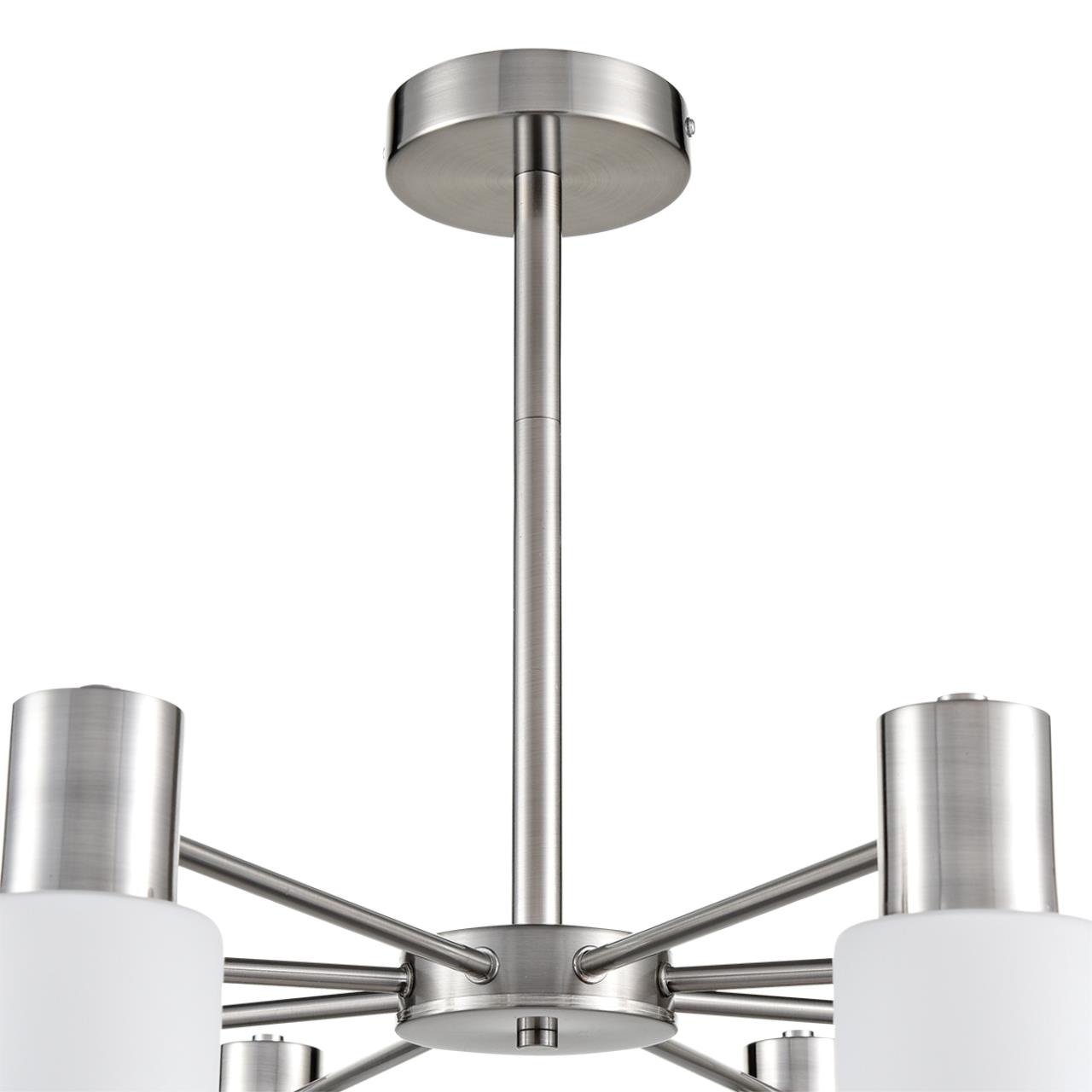 8099/8C COMFI LN25 75 никель/белый металл/стекло Люстра потолочная Е14 8*40W 220V MAVE — изображение 5