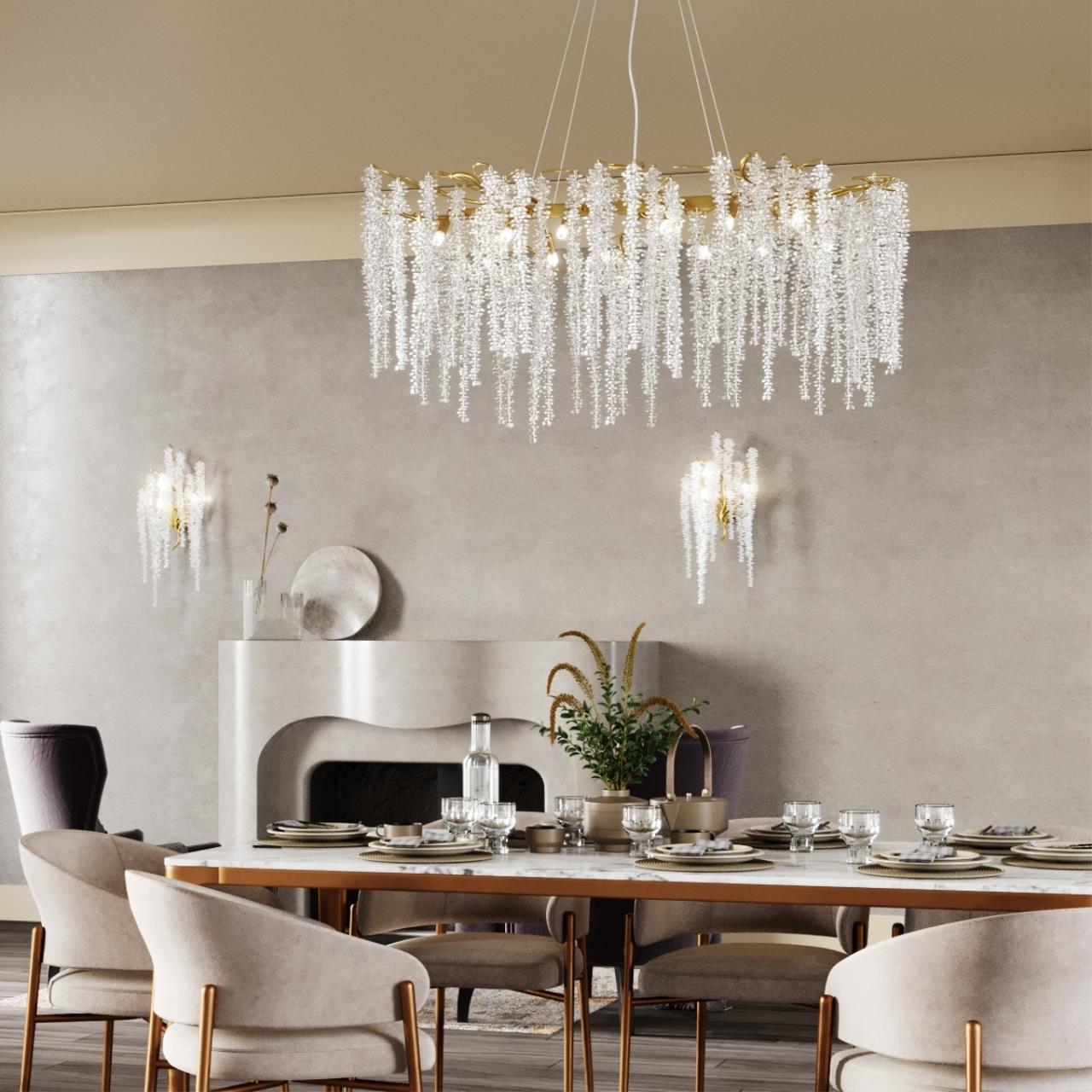 5005/3W HALL ODL23 639 золотой/прозрачный металл/хрусталь Бра G9 3*40W BANCHE — изображение 6