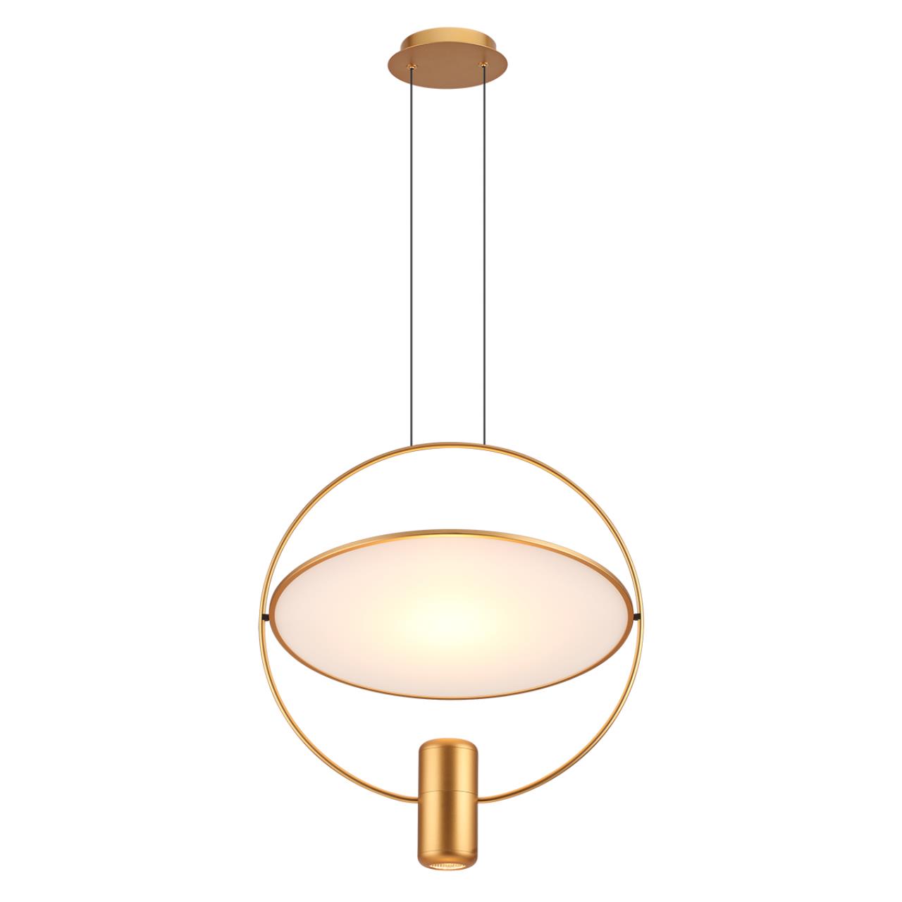 7028/2L HIGHTECH ODL25 285 золото/белый матовый/ металл/акрил Подвесной светильник золот. поворотный 150° IP20 LED GU10 2*7W ORBITE — изображение 4