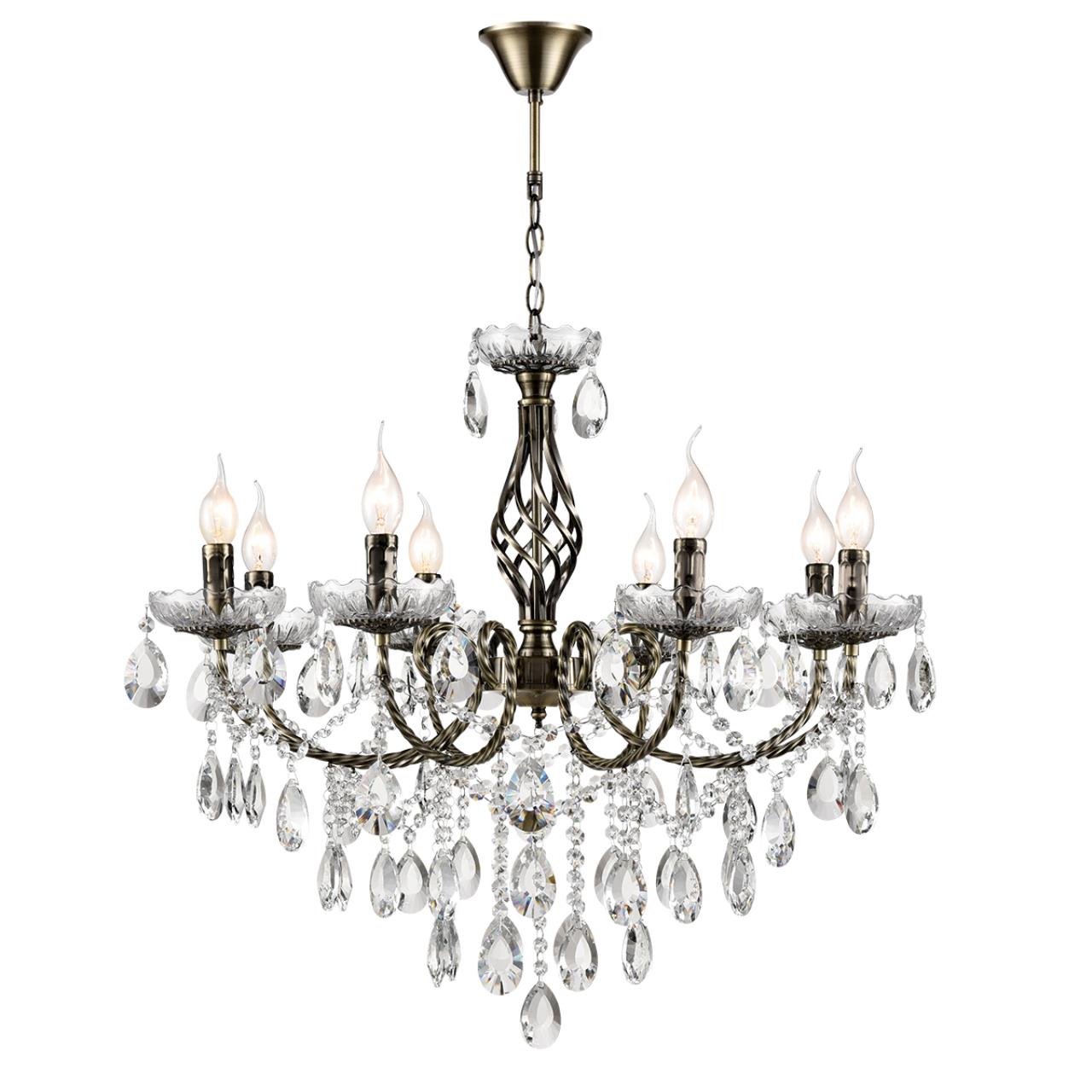 8190/8 CLASSI LN25 24 античная бронза, металл/хрусталь Люстра E14 8*40W 220V LINN — изображение 3