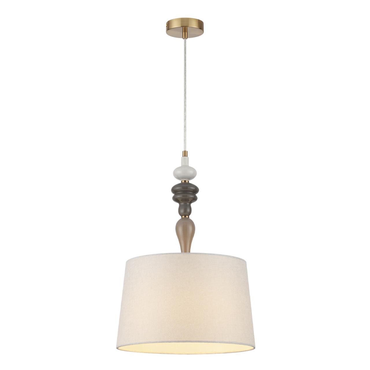 5040/1 CLASSIC ODL24 441 античн.бронза/беж.абажур/металл/керамика Подвес E27 1*60W HOMI — изображение 3