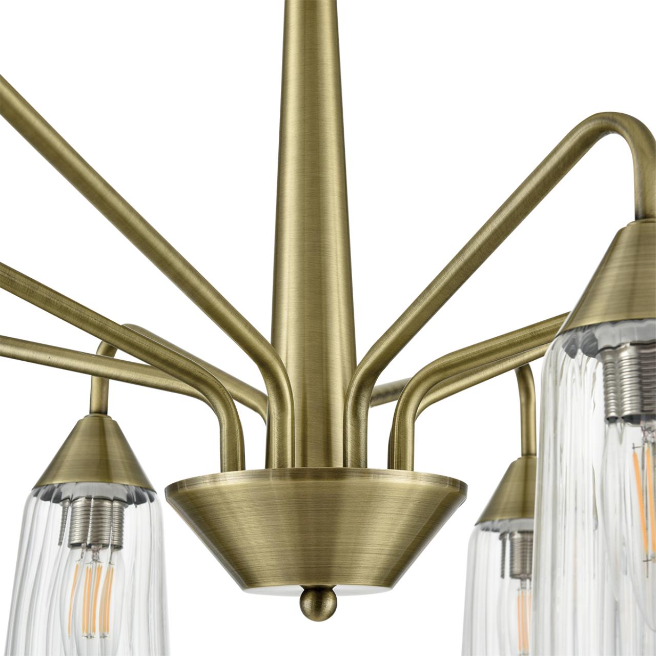 6584/8C MODERNI LN25 94 бронза/прозрачный, металл/стекло Люстра потолочная E14 8*40W 220V DOLIANA — изображение 4