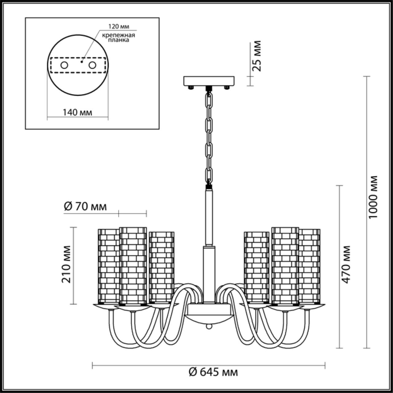3781/6 MODERNI LN19 191 черный, бронза Люстра E27 6*40W 220V SHEILA — изображение 4
