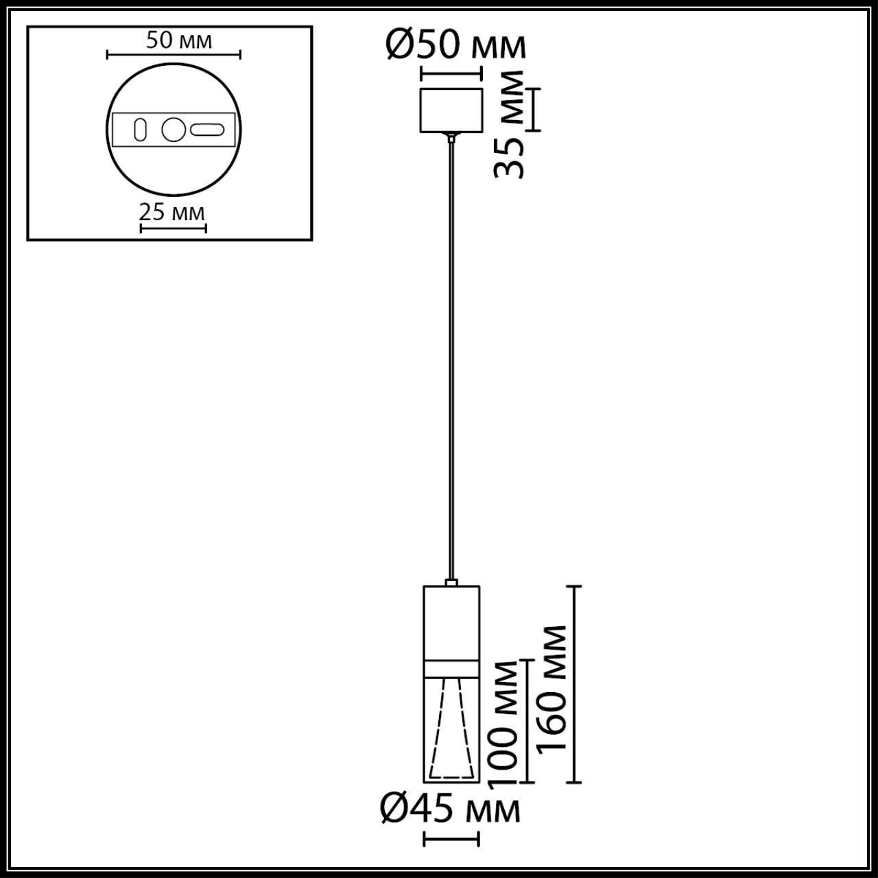 7143/4L HIGHTECH ODL26 Подвесной светильник черный gun powder/акрилл/металл IP20 LED 4W 280Лм 3000K 180° 220V DEFANCE — изображение 5